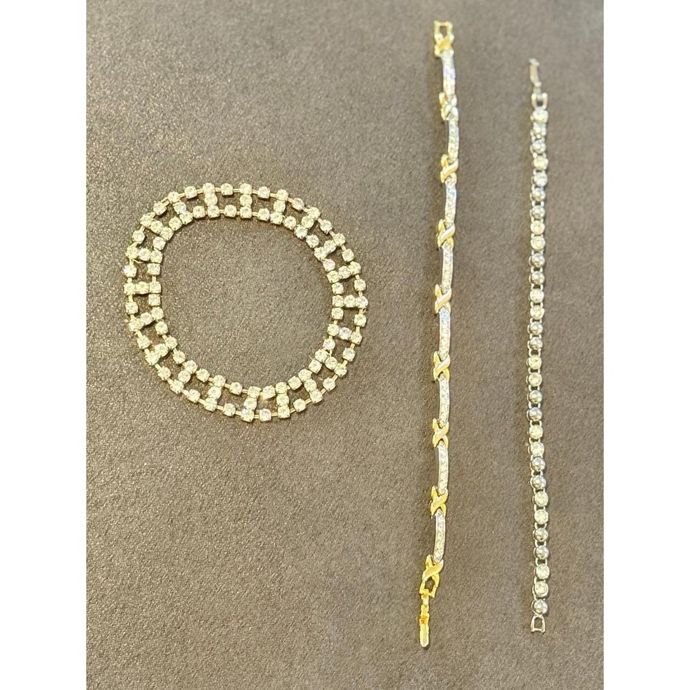 Dazzling Silver and Two-tone Vintage Bracelet Trio